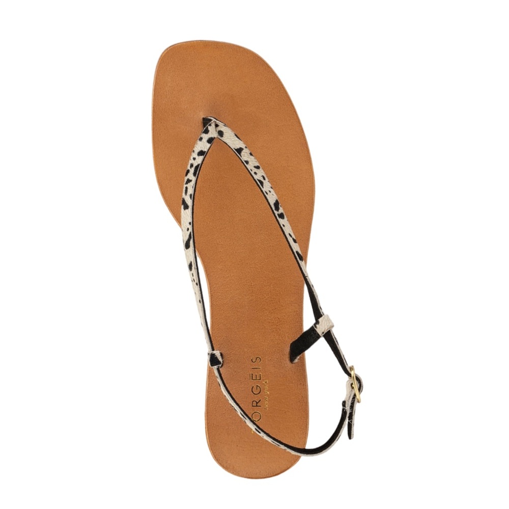 TORGEIS 🐄 Diana Sandal | Black/White Cow Print Women’s Size 8